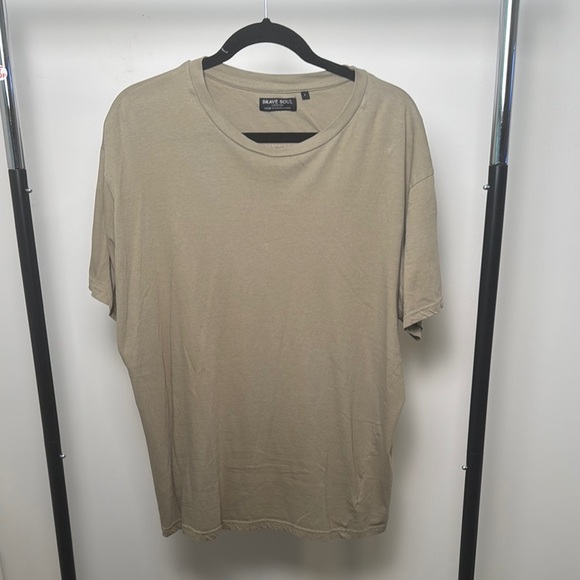Brave Soul Tan/Stone Short Sleeve Tee Soft Casual Basic Size Large - Picture 1 of 7